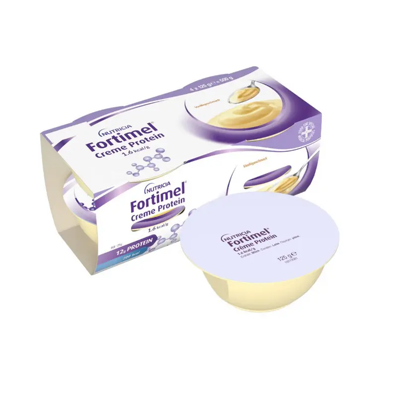 Fortimel Creme Protein 1.6Kcal Vanilla, Κρέμα για τη Διαιτητική Διαχείριση της Δυσθρεψίας Βανίλια, 4x125gr