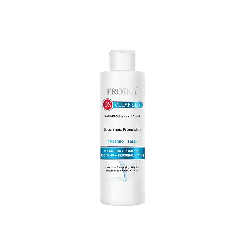 Froika DS Cleanser, Αφρίζον gel καθαρισμού με καταπραϋντική & σμηγματορυθμιστική δράση για λιπαρό – σμηγματορροϊκό δέρμα, 200ml