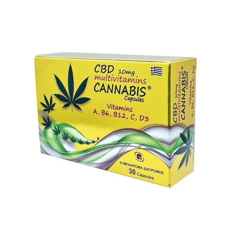 Medichrom Cbd Mutlivitamins, Συμπλήρωμα Κάνναβης 10mg με βιταμίνες Α, Β6, Β12, C & D3, 30 κάψουλες