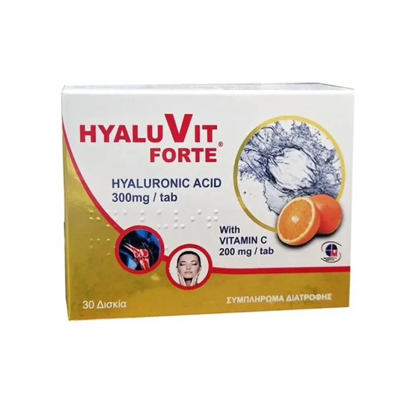 Medichrom HyaluVit Forte, Υαλουρονικό Οξύ 300mg & Βιταμίνη C 200mg, 30 δισκία