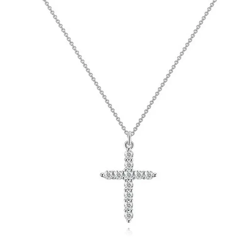 Dezlen Κολιέ ασημί ατσάλινο με μικρά zircon, NE126