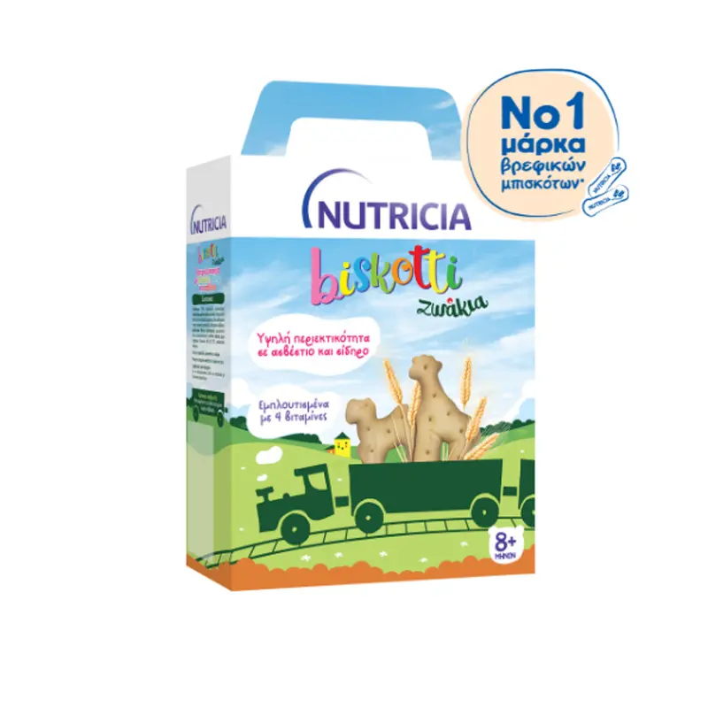 Nutricia Biskotti Ζωάκια, Βρεφικά Μπισκότα από τον 8ο μήνα, 180gr