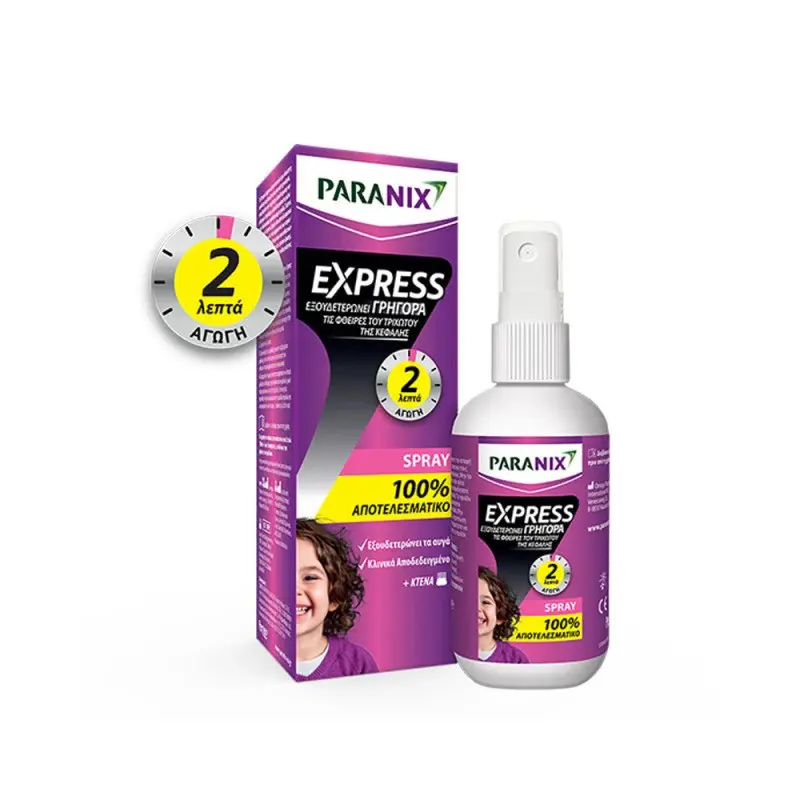 Paranix Express Spray, Αντιφθειρικό Spray και Χτένα, 95ml