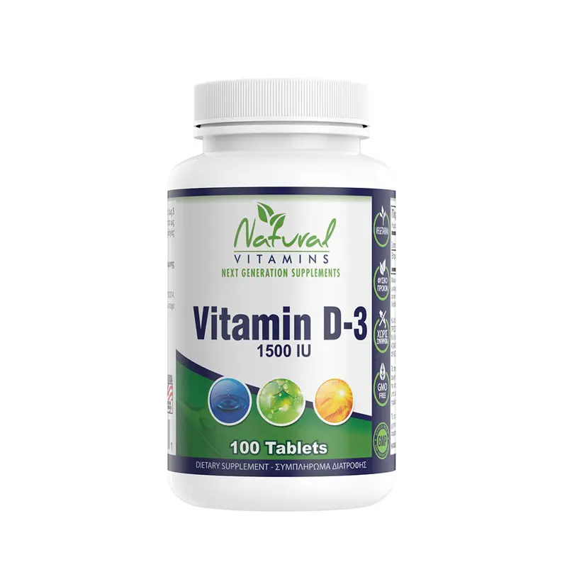Natural Vitamins Vitamin D-3 1500iu, 100 δισκία