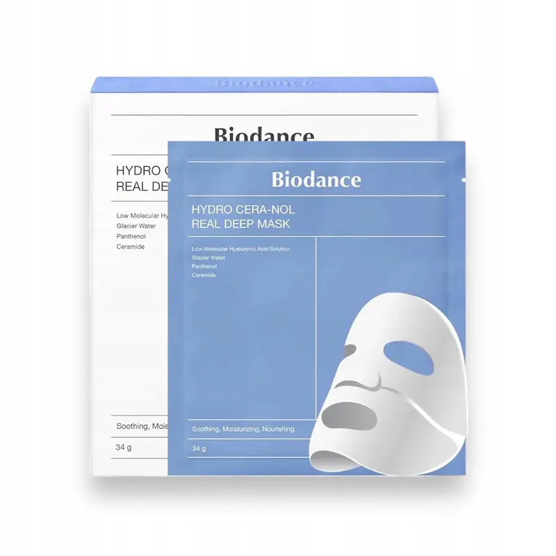 Biodance Hydro Cera-nol Real Deep Mask, για βαθιά ενυδάτωση, ενίσχυση του δερματικού φραγμού και ανακούφιση από ερεθισμούς, 4 τεμάχια