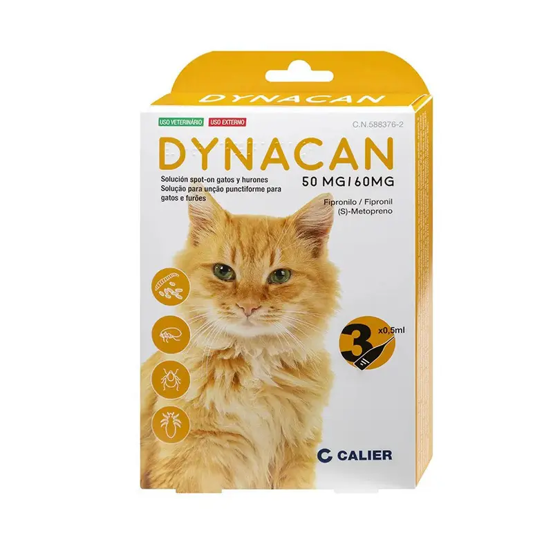 Dynacan Cat, Διάλυμα για επίχυση σε σημείο σε γάτες και ικτίδες, 1 αμπούλα