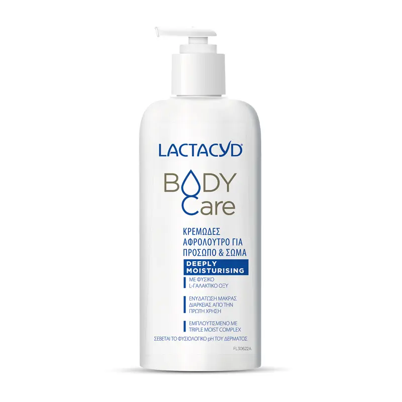 Lactacyd Body Care Deeply Moisturizing, Κρεμώδες Αφρόλουτρο για πρόσωπο και σώμα, 300ml