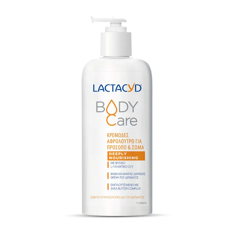 Lactacyd Body Care Deeply Nourishing, Κρεμώδες Αφρόλουτρο για πρόσωπο και σώμα, 300ml