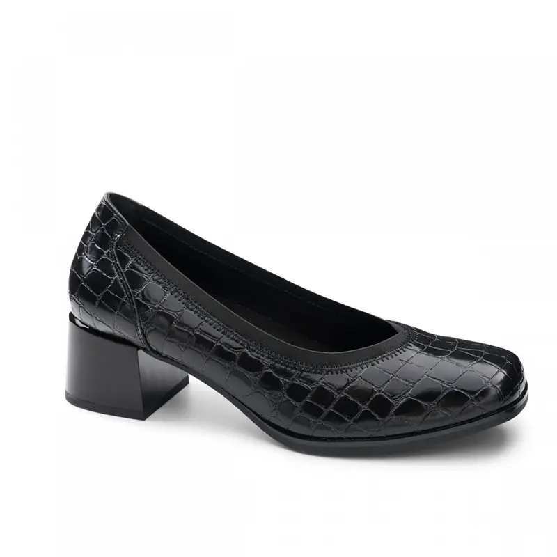 Level Anatomic Ανατομική Γυναικεία Γόβα κροκό 6581, Black