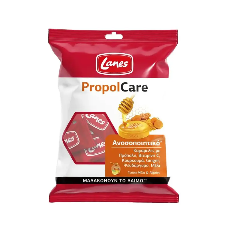 Lanes PropolCare Καραμέλες για το Λαιμό με Γεύση Μέλι & Λεμόνι, 54gr