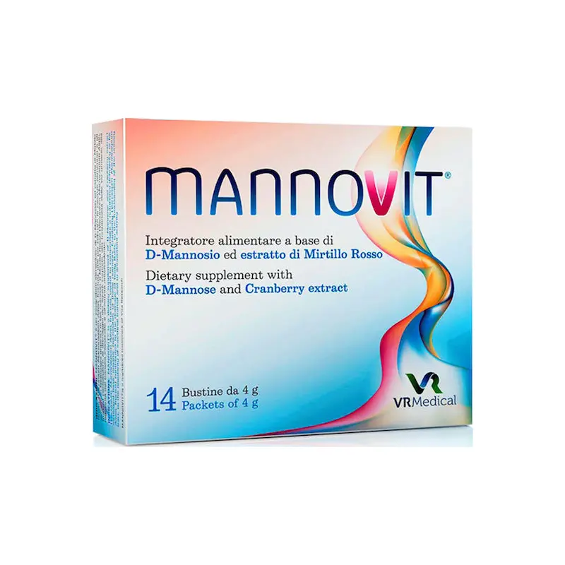VR Medical Mannovit, Συμπλήρωμα Διατροφής με D-Μαννόζη και Εκχύλισμα Κράνμπερυ, 14 φακελάκια των 4 gr