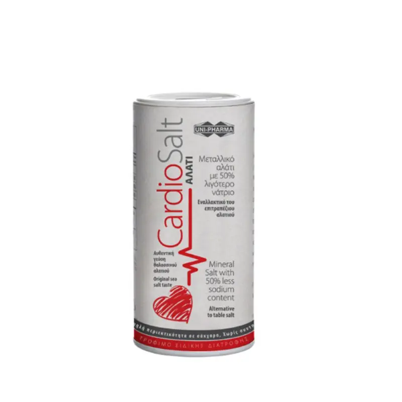 Uni-Pharma Cardio Salt, Μεταλλικό Αλάτι με 50% λιγότερο Νάτριο, 250gr