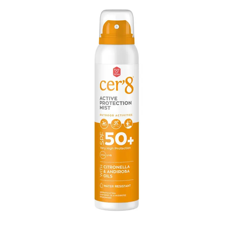 CER’8 Active Protection Mist, Αντηλιακό υψηλής προστασίας με Citronella & Andiroba, 125ml