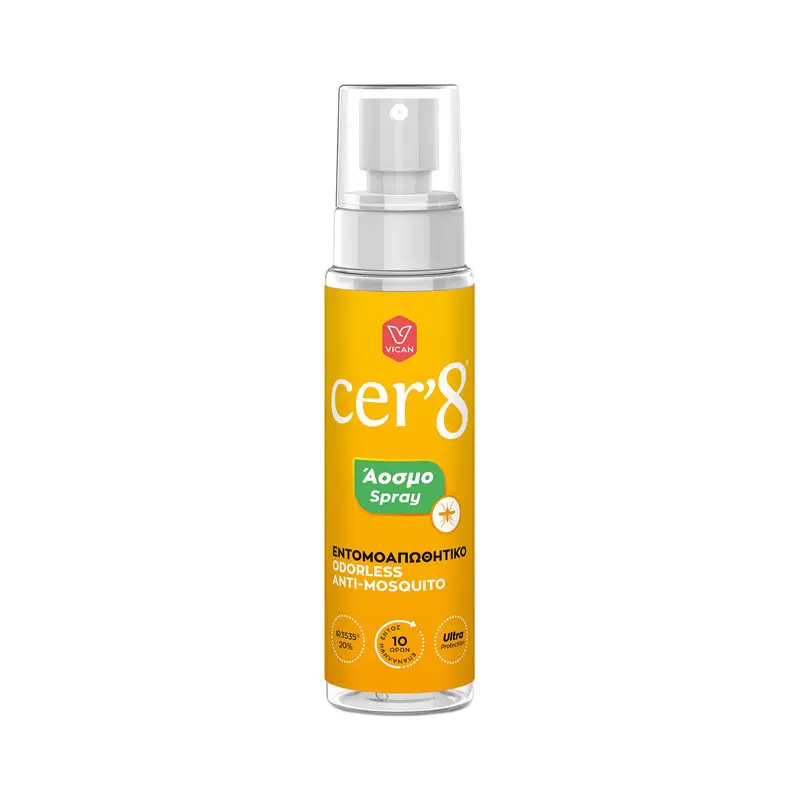 CER’8 Άοσμο Εντομοαπωθητικό Spray, Άοσμο & Ultra Δυνατό Εντομοαπωθητικό, 100ml