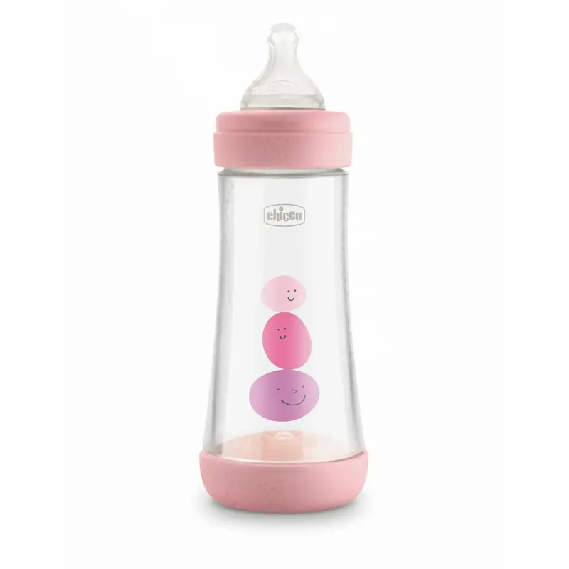 Chicco Μπιμπερό Πλαστικό Perfect 5, 4+ Μηνών, ΡΟΖ, 300ML