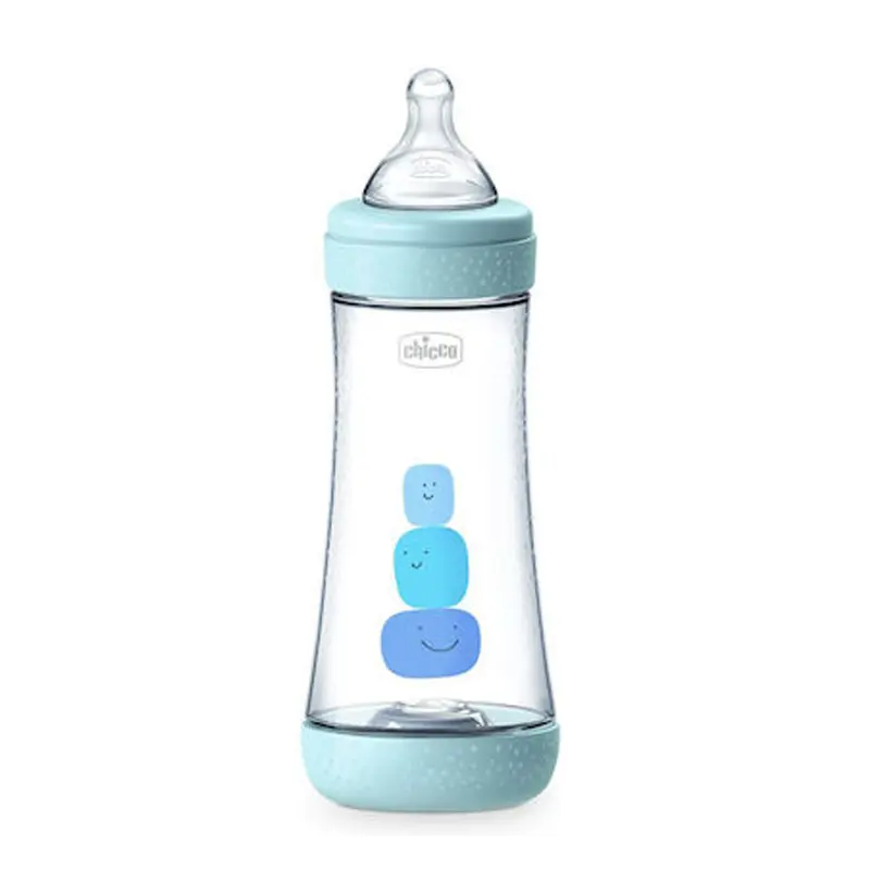Chicco Μπιμπερό Πλαστικό Perfect 5, 4+ Μηνών, ΜΠΛΕ, 300ML