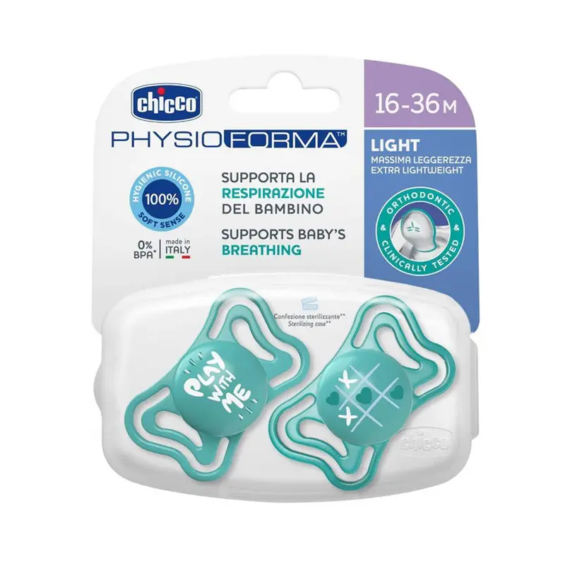 Chicco Πιπίλα PhysioForma Light 16-36 Μηνών, ΜΠΛΕ, 2 τεμάχια