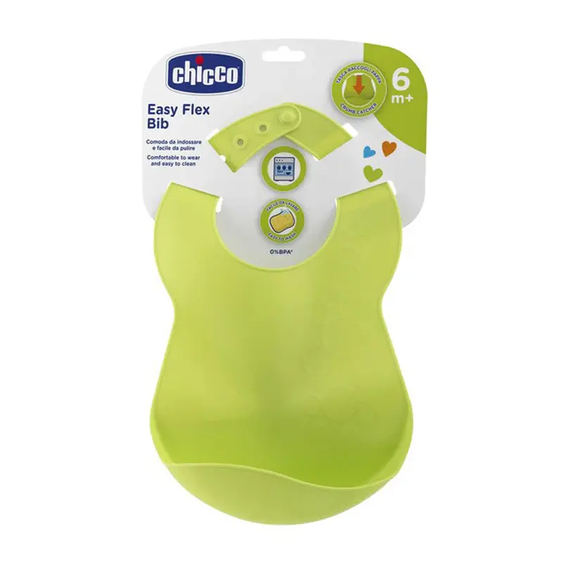 Chicco Τραχηλιά Σιλικόνης για ψίχουλα 6+ Μηνών, Πράσινο