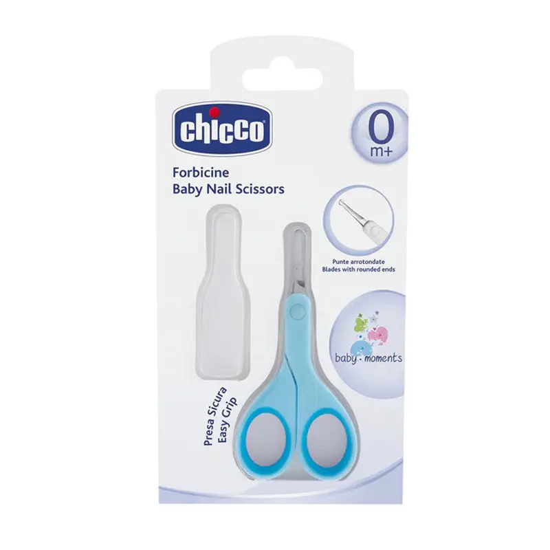 Chicco Ψαλιδάκι Ασφαλείας με θήκη, Σιελ, 1 τεμάχιο