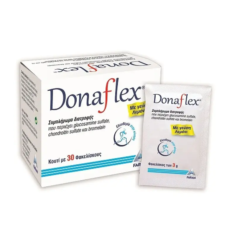 Faran Donaflex, Συμπλήρωμα Διατροφής για τη Καλή Λειτουργία των Αρθρώσεων με Γεύση Λεμόνι, 30 Φακελίσκοι