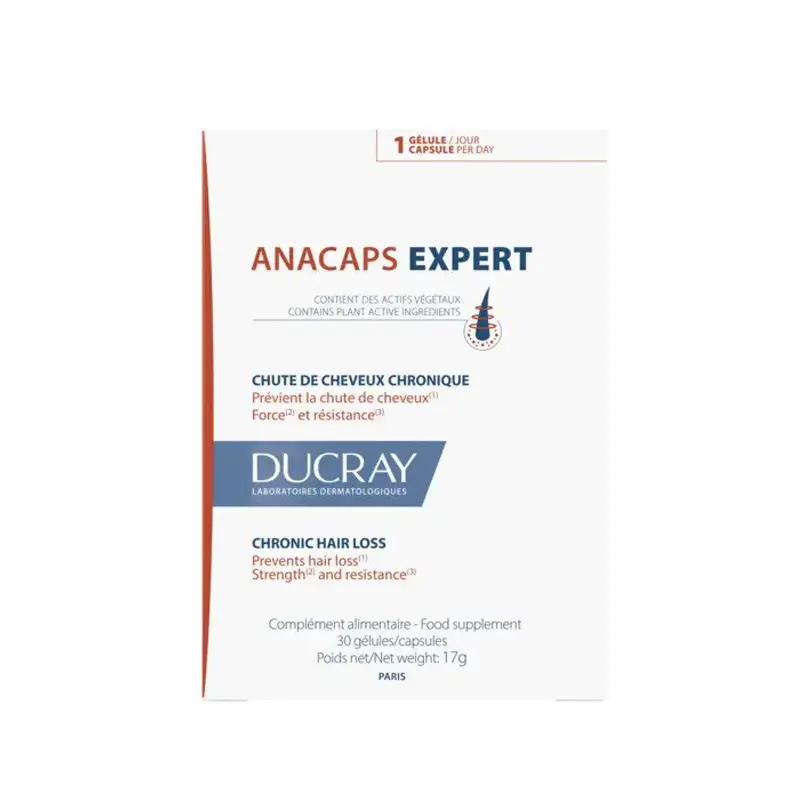 Ducray Anacaps Expert, Συμπλήρωμα Διατροφής για Χρόνια Τριχόπτωση, 30 κάψουλες