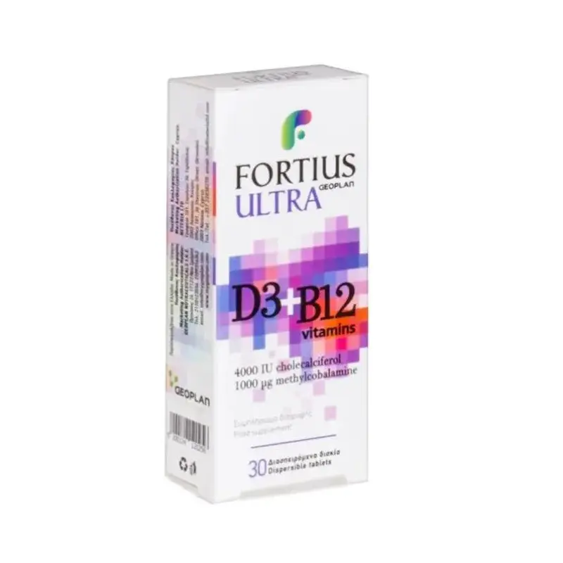 Geoplan Fortius Ultra D3 4000IU & B12 1000μg, 30 διασπειρόμενα δισκία