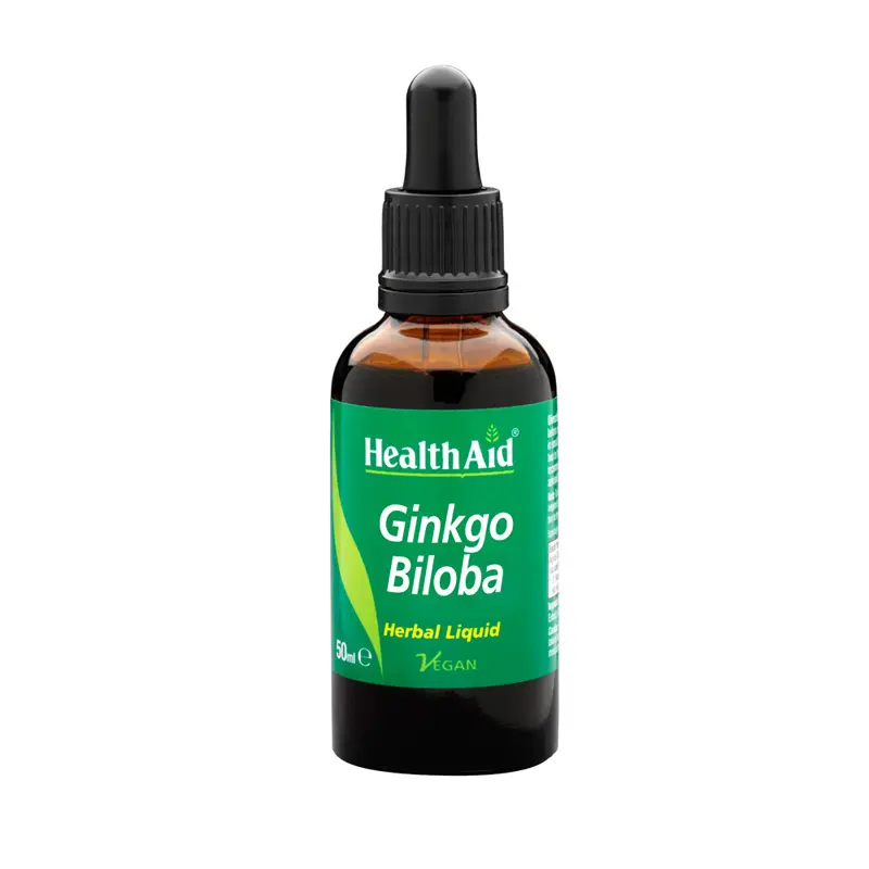 Health Aid Ginkgo Biloba Liquid, για την διατήρηση της καλής λειτουργίας του εγκεφάλου και της μνήμης, 50ml