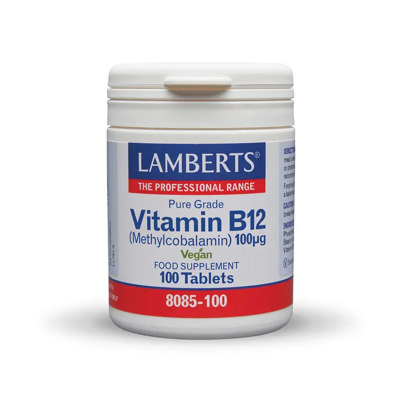 Lamberts Vitamin B12 100μg Υψηλής καθαρότητας Βιταμίνη Β12, 100 δισκία