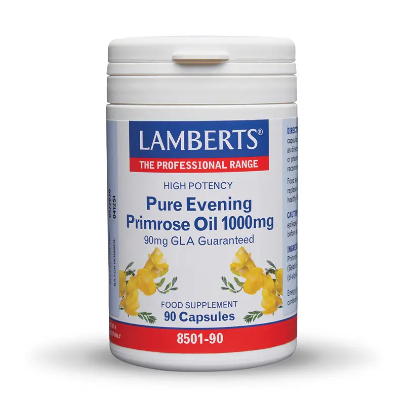 Lamberts Pure Evening Primrose Oil 1000mg, Έλαιο Νυχτολούλουδου των 1000mg με Βιταμίνη Ε, 90 κάψουλες