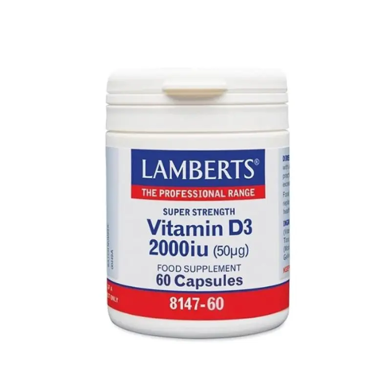 Lamberts Vitamin D3 2000iu, Βιταμίνη D3 (Χοληκαλσιφερόλη) των 2000iu, 60caps