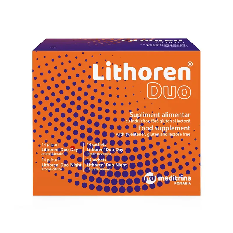 Meditrina Lithoren Duo Day & Night Συμπλήρωμα Διατροφής για τη Μείωση των Λίθων των Νεφρών, 28 φακελάκια