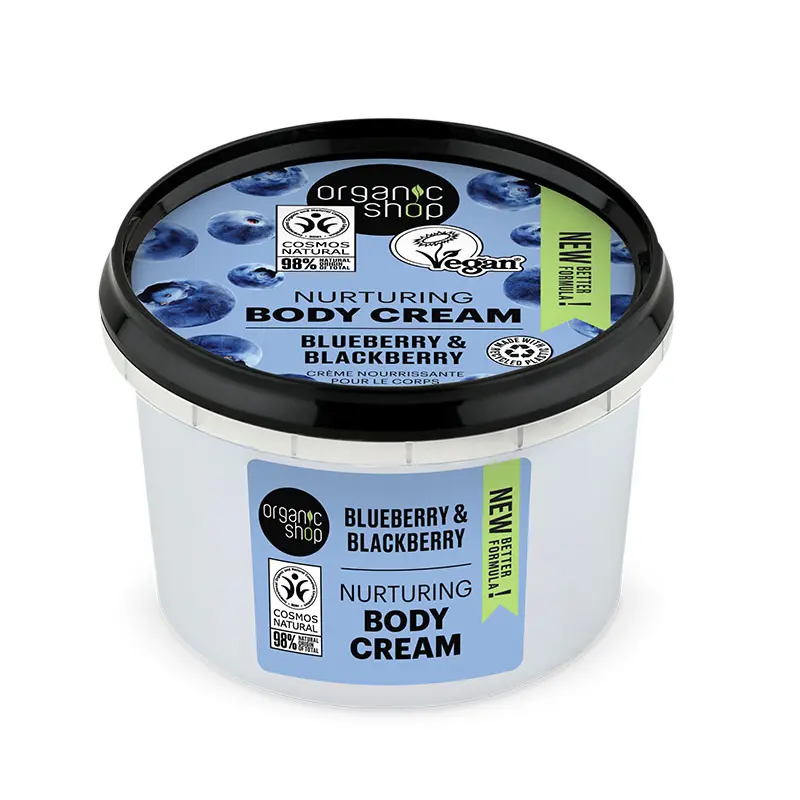 Natura Siberica Organic Shop Θρεπτική Κρέμα Σώματος, Μύρτιλο & Βατόμουρο, 250ml