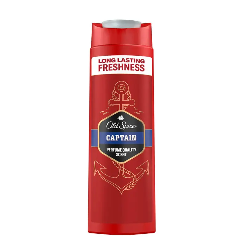 Old Spice Body-Hair-Face Wash Captain, Σαμπουάν & Αφρόλουτρο για Άνδρες, 400ml