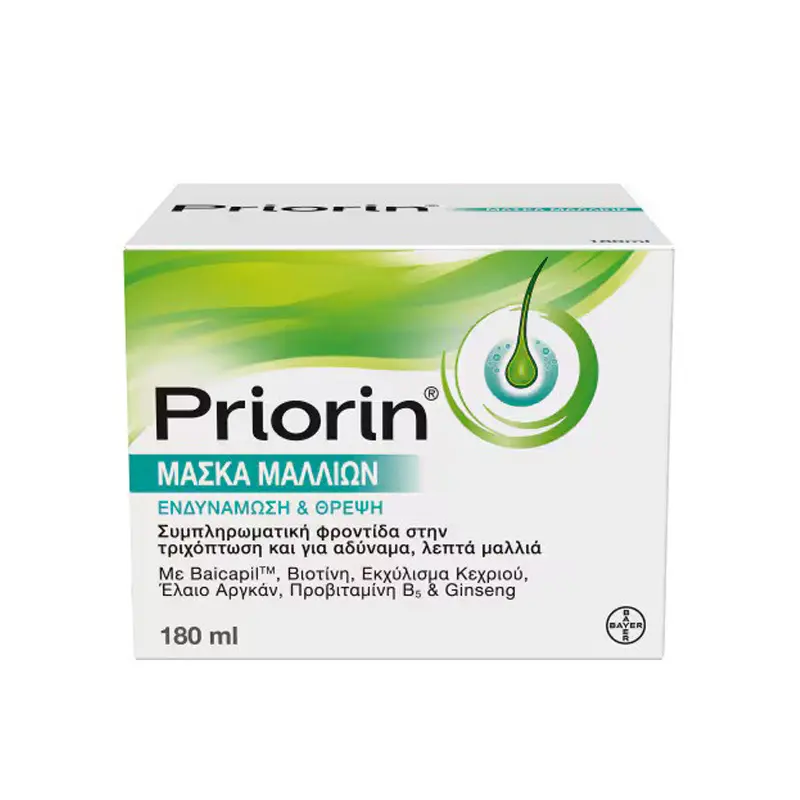 Priorin Μάσκα Μαλλιών, Ενίσχυση της Ανάπτυξης και της Λάμψης των Μαλλιών, 180ml