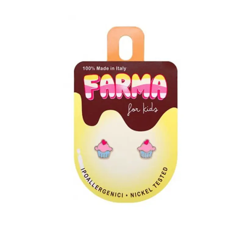 Farma Bijoux for Kids SA620, Υποαλλεργικά Σκουλαρίκια Cupcakes 7mm, 1 ζευγάρι