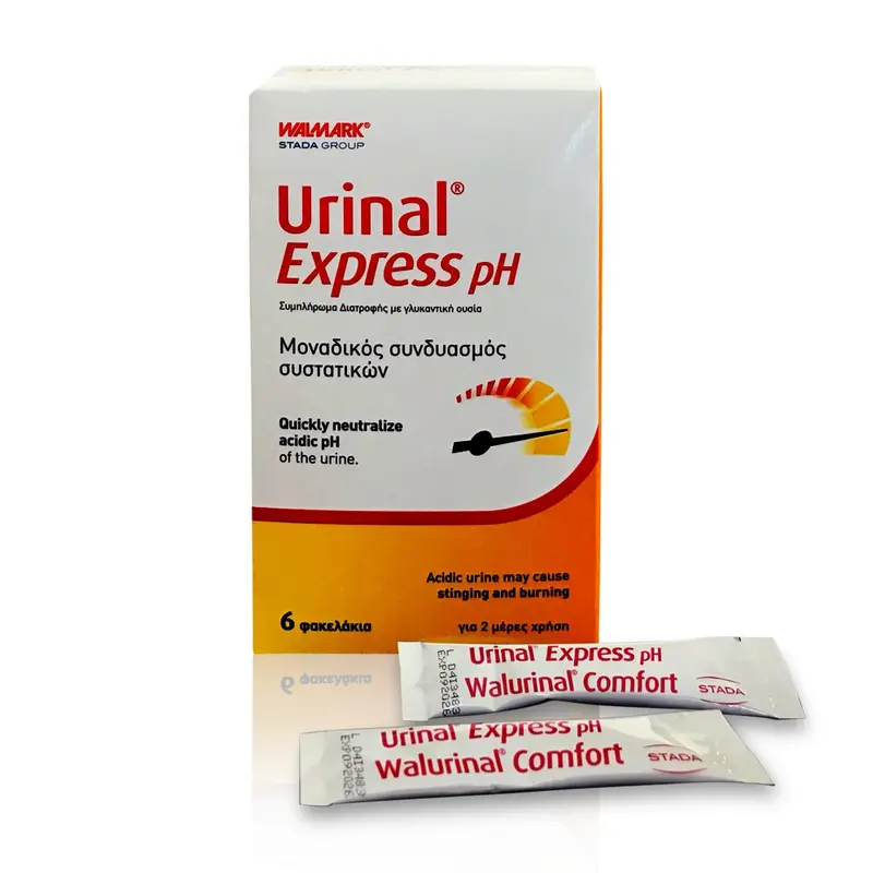 Walmark Urinal Express pH, Συμπλήρωμα Διατροφής Ιδανικό για Επώδυνες Ουρολοιμώξεις, 6 φακελάκια