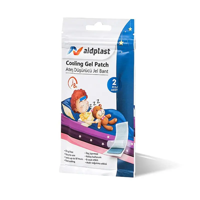 Aidplast Cooling Gel Patch, Έμπλαστρο Υδρογέλης για τη μείωση του πυρετού, 2 τεμάχια