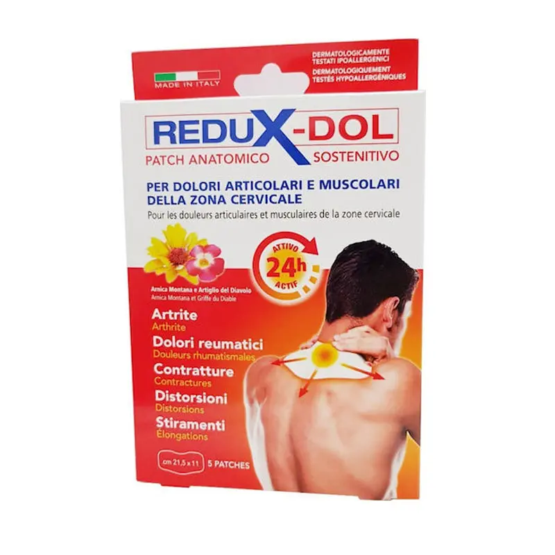 Pharmadoct Redux-Dol 21.5x11cm, Θερμαντικά Έμπλαστρα για τον Αυχένα, 5 τεμάχια