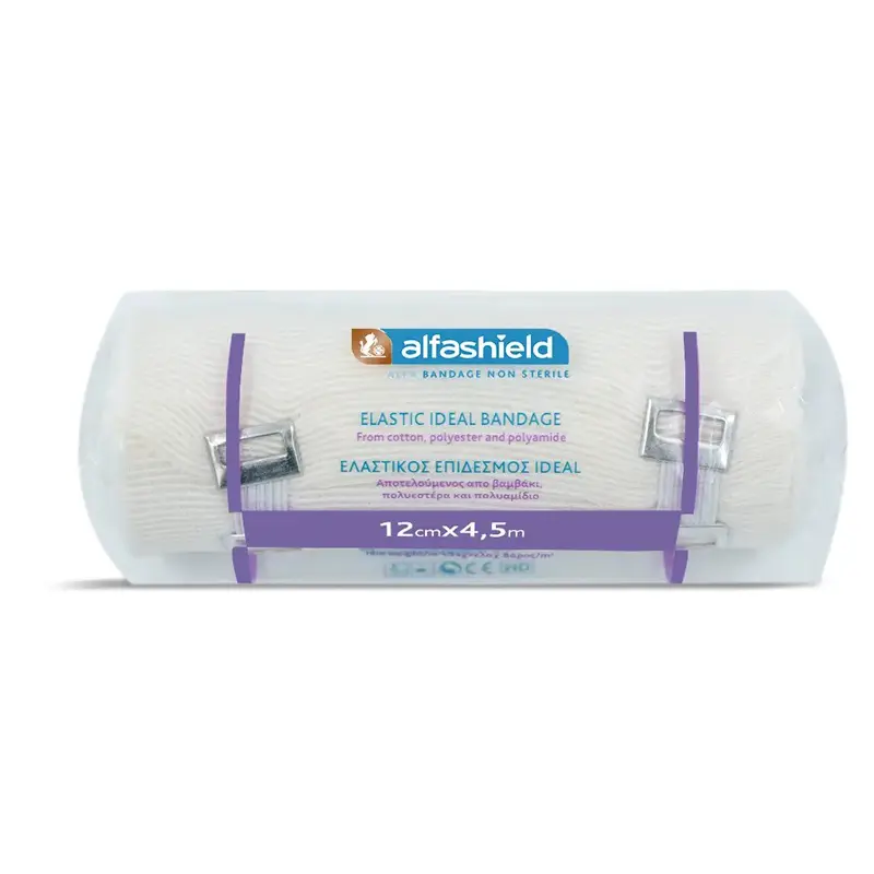 Alfashield Ελαστικός Επίδεσμος Ideal 12cmX4.5m, 1 Τεμάχιο