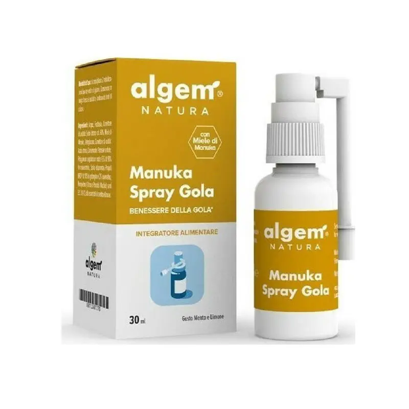 Algem Natura Manuka Throat Spray, Σπρέυ για τον Πονόλαιμο και τη Φλεγμονή, 30ml