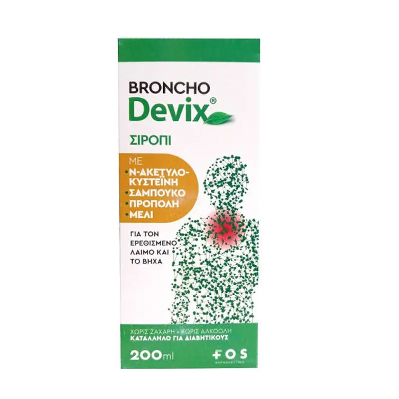 Broncho Devix Σιρόπι για τον ερεθισμένο λαιμό και το βήχα, 200ml