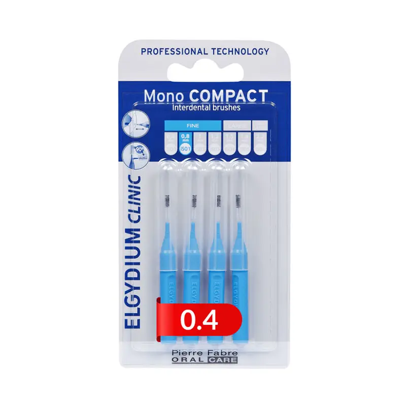 Elgydium Mono Compact Μεσοδόντια Βουρτσάκια 0.4 – Μπλε, 4 τεμάχια