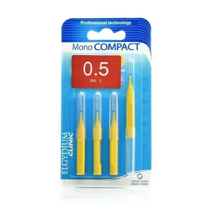 Elgydium Mono Compact Μεσοδόντια Βουρτσάκια 0.5 – Κίτρινα, 4 τεμάχια