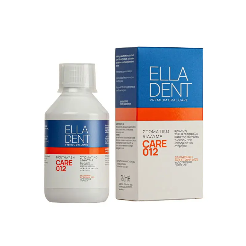 Elladent Care 012 Στοματικό Διάλυμα kατά της ουλοδοντικής πλάκας, για την προστασία των δοντιών και των ούλων και κατά της κακοσμίας του στόματος, 250ml
