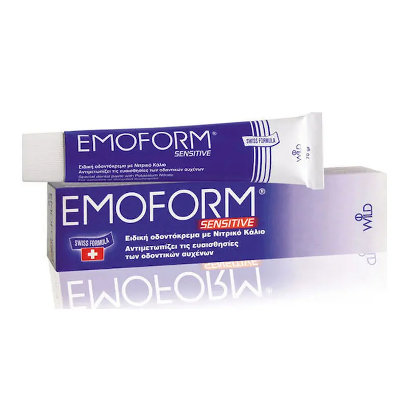 Emoform Sensitive, Ειδική Οδοντόκρεμα με Νιτρικό Κάλιο για ευαίσθητα δόντια ή απογυμνωμένους οδοντικούς αυχένες, 85ml