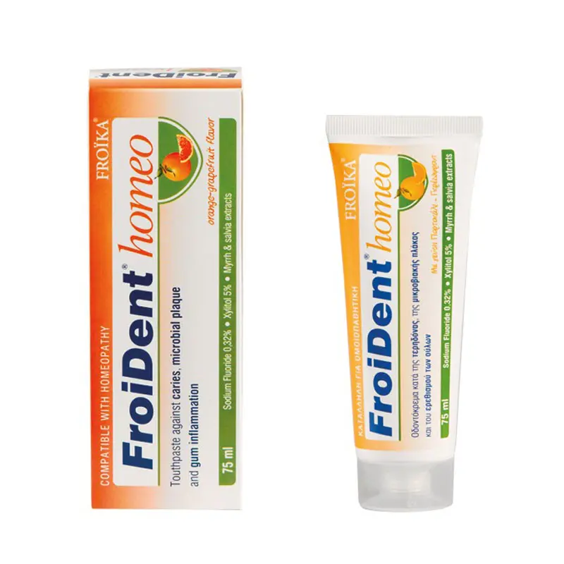 Froident Homeo toothpaste, με φυσική γεύση Πορτοκάλι – Γκρέιπφρουτ, 75ml