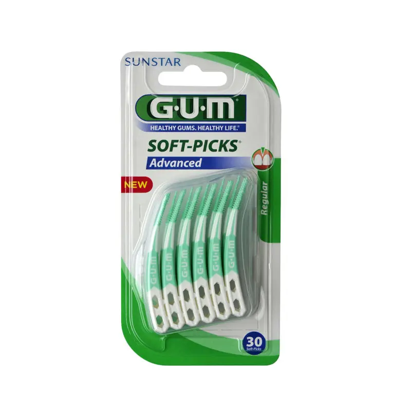 Gum Soft-Picks Advanced Regular, Μεσοδόντιες Οδοντογλυφίδες Πράσινες, 30 τεμάχια