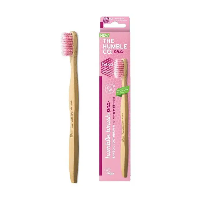 Humble Bamboo Toothbrush pro, Οδοντόβουρτσα από μπαμπού με εξαγωνικές τρίχες, Purple
