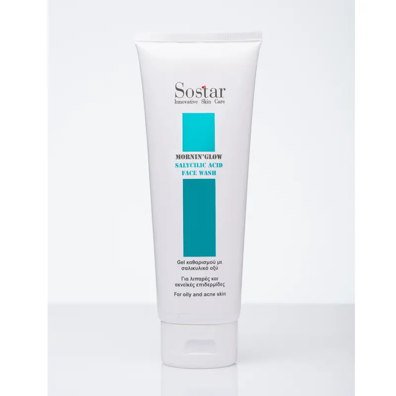 Sostar Mornin’Glow Salicilic Acid Face Wash, Αφρώδες τζελ καθαρισμού για λιπαρές επιδερμίδες, 150ml
