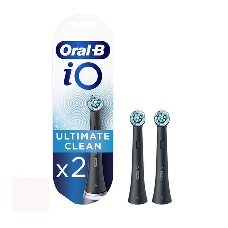 Oral-B iO Ultimate Clean, Μαύρες Ανταλλακτικές Κεφαλές Ηλεκτρικής Οδοντόβουρτσας, 2 τεμάχια